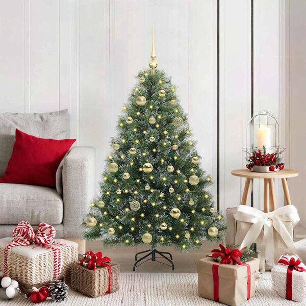 vidaXL Sapin de No&euml;l artificiel avec 150 LED Vert 120 cm PE et PVC