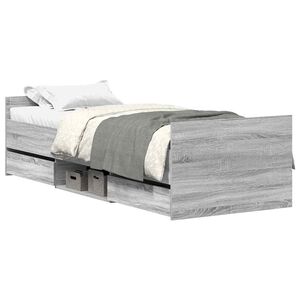 vidaXL Cadre de lit sans matelas sonoma gris 90x200 cm