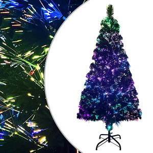 vidaXL Sapin de No&euml;l artificiel avec support vert 120 cm fibre optique