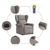 vidaXL Fauteuil de massage inclinable &eacute;lectrique Taupe Tissu