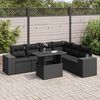 vidaXL Salon de jardin 7 pcs avec coussins noir r&eacute;sine tress&eacute;e