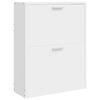 vidaXL Meuble &agrave; chaussures en bois avec 2 compartiments Blanc