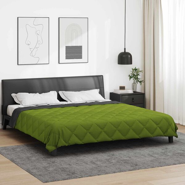 vidaXL Duvet complet toute l'ann&eacute;e Vert et Anthracite 240 x 200 cm