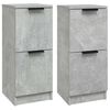 vidaXL Buffets 2 pcs Gris b&eacute;ton 30x30x70 cm Bois d'ing&eacute;nierie