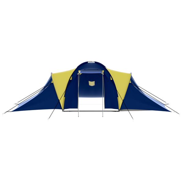 vidaXL Tente de camping tissu 9 personnes bleu et jaune