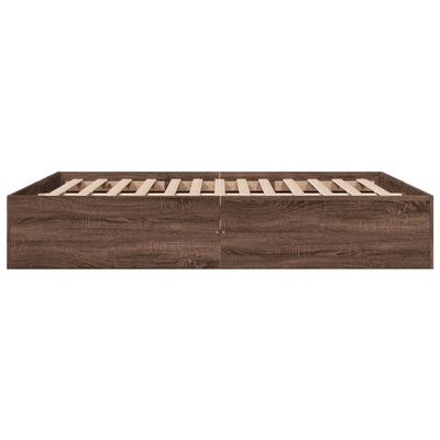 vidaXL Cadre de lit chêne marron 150x200 cm bois d'ingénierie