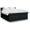 vidaXL Sommier &agrave; lattes de lit avec matelas Noir 200x200 cm Tissu