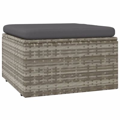 vidaXL Salon de jardin 11 pcs avec coussins Gris Résine tressée