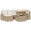vidaXL Ensemble de canap&eacute; de jardin 7 pc beige et cr&egrave;me