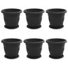 vidaXL Pots de plantes 6 pc Noir &Oslash; 26 x 21.5 cm Plastique