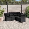 vidaXL Salon de jardin 5 pcs avec coussins noir r&eacute;sine tress&eacute;e