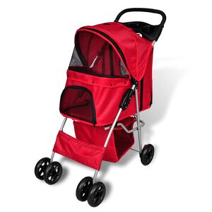 vidaXL Poussette pour chiens Rouge