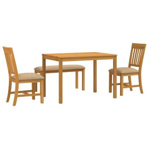 vidaXL Ensemble de salle &agrave; manger 4 pc Beige Bois de ch&ecirc;ne massif