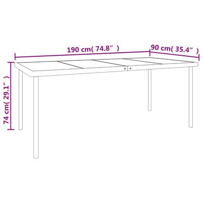 vidaXL Ensemble à manger de jardin 9 pcs noir textilène et acier