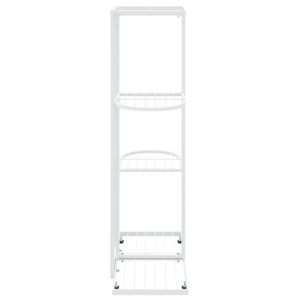vidaXL Support pour plantes 4 niveaux 43x22x76 cm Blanc M&eacute;tal