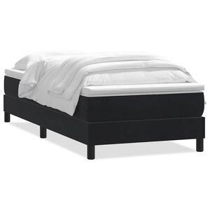 vidaXL Sommier &agrave; lattes de lit avec matelas noir 80x220 cm velours