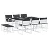 vidaXL Ensemble &agrave; manger de jardin avec coussins 11pcs blanc textil&egrave;ne