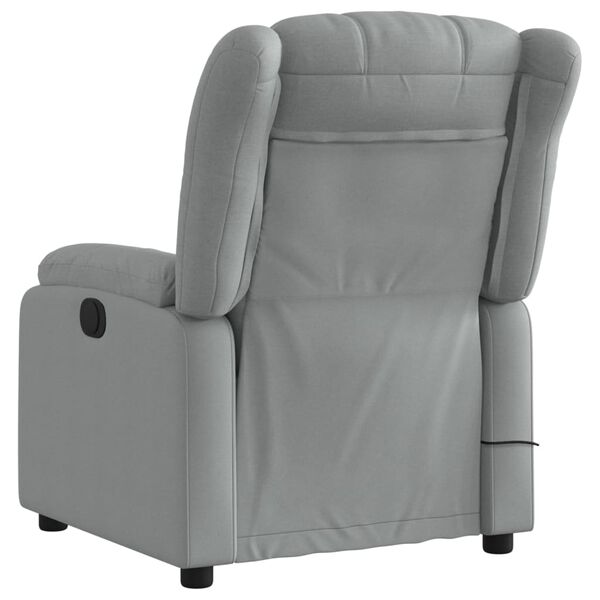 vidaXL Fauteuil inclinable de massage gris clair tissu
