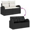 vidaXL Ensemble de canapé de jardin 5 pcs Noir Poly Rattan
