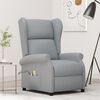 vidaXL Fauteuil de massage &eacute;lectrique &agrave; oreilles gris clair tissu
