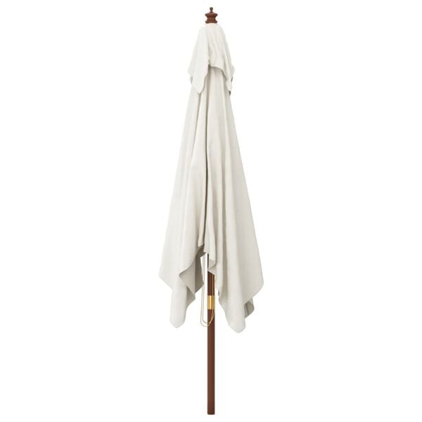 vidaXL Parasol de jardin avec m&acirc;t en bois sable 300x300x273 cm