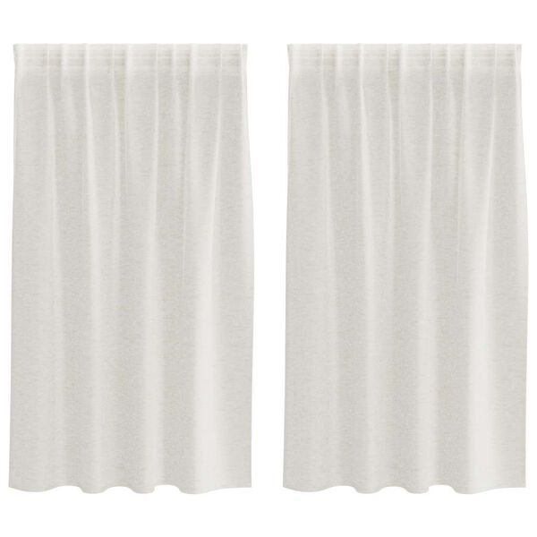 vidaXL Rideau en Voile 2 pcs Cr&egrave;me 140 x 140 cm Polyester