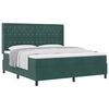 vidaXL Lit &agrave; ressorts avec matelas Vert fonc&eacute; 180 x 200 cm Velours