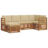 vidaXL Ensemble de canap&eacute;s d'ext&eacute;rieur 6 pc Naturel et Beige Polyester