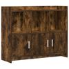 vidaXL Buffet Ch&ecirc;ne fum&eacute; 98,5 x 33 x 80 cm Bois d'ing&eacute;nierie