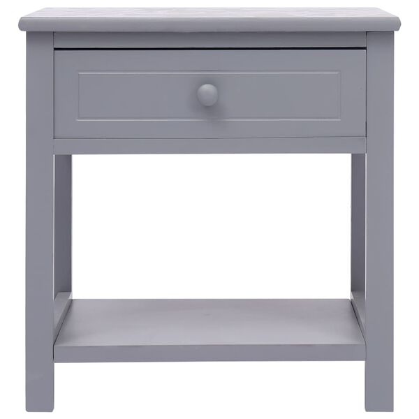 vidaXL Table de chevet Gris 40x29x42 cm Bois de Paulownia