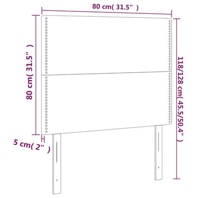 vidaXL Tête de lit à LED Cappuccino 80x5x118/128 cm Similicuir