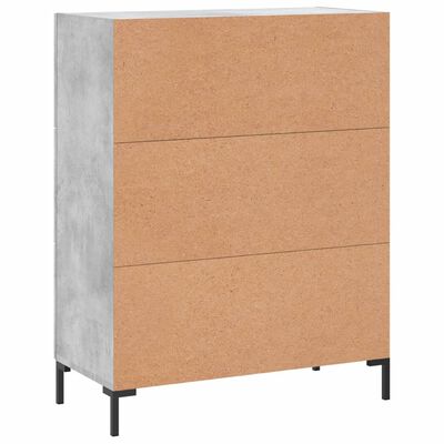 vidaXL Buffet gris béton 69,5x34x90 cm bois d'ingénierie