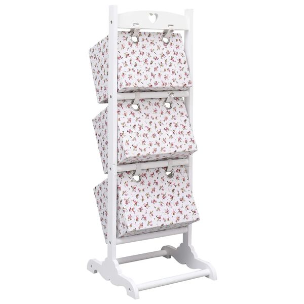 vidaXL Support &agrave; panier 3 niveaux Fleurs 35x35x102 cm Bois