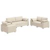 vidaXL Canap&eacute; 3 pc Beige Tissu en lin m&eacute;lang&eacute;