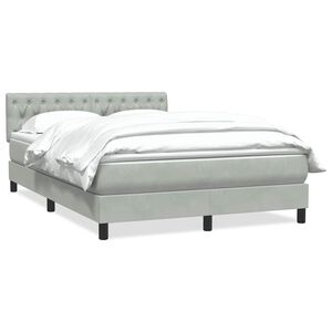 vidaXL Sommier &agrave; lattes de lit et matelas gris clair 160x220cm velours