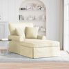 vidaXL Chaise lounge avec jupe avec coussin Cr&egrave;me 91 x 157 x 91 cm