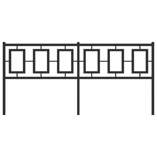 vidaXL T&ecirc;te de lit de remplacement m&eacute;tal noir 180 cm