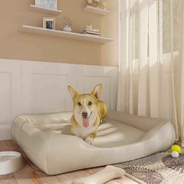 vidaXL Lit pour chien Beige 105x80x25 cm Similicuir