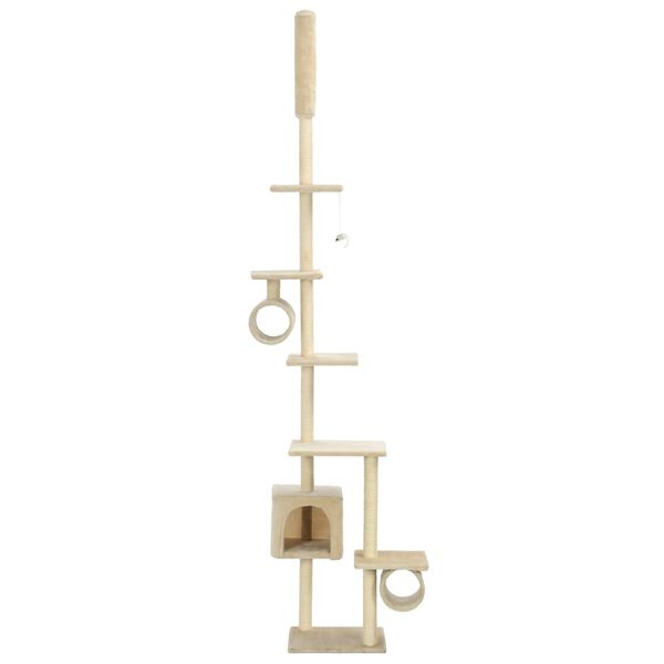 vidaXL Arbre &agrave; chat avec griffoirs en sisal 260 cm Beige