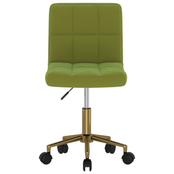 vidaXL Chaise pivotante de salle &agrave; manger Vert clair Velours