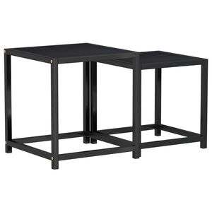 vidaXL Tables &agrave; th&eacute; 2 pcs MDF Noir