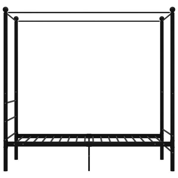 vidaXL Cadre de lit à baldaquin sans matelas noir métal 90x200 cm