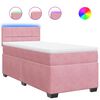 vidaXL Sommier &agrave; lattes de lit avec matelas Rose 100x200 cm Velours