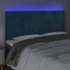 vidaXL T&ecirc;te de lit &agrave; LED Bleu fonc&eacute; 200x5x118/128 cm Velours