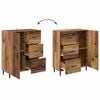 vidaXL Haut Armoire 2 pcs Bois Ancien Bois Agglom&eacute;r&eacute; et Verre