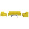 vidaXL Ensemble de canap&eacute;s 3 pcs jaune clair tissu