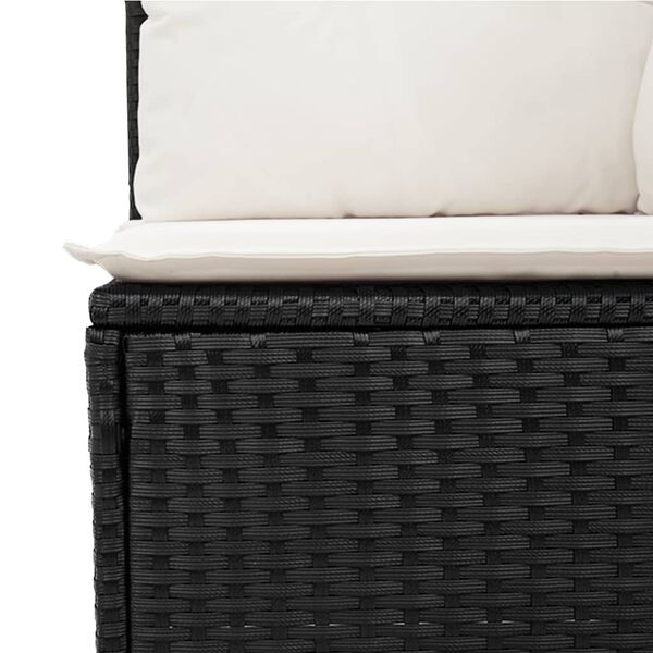 vidaXL Salon de jardin 9 pcs avec coussins noir r&eacute;sine tress&eacute;e