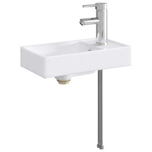 vidaXL Lavabo de salle de bain avec robinet et &eacute;vacuation Chrome