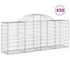 vidaXL Paniers &agrave; gabions arqu&eacute;s 50 pcs 200x50x80/100 cm Fer galvanis&eacute;