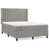 vidaXL Sommier &agrave; lattes de lit et matelas Gris clair 140x190cm Velours